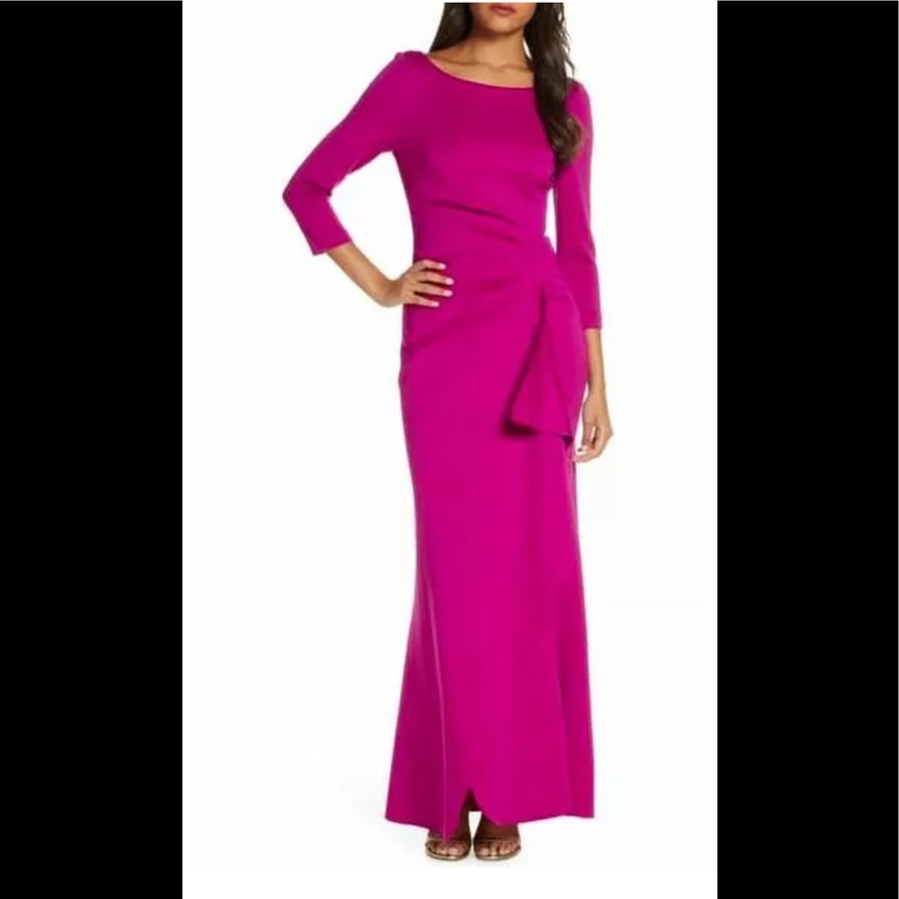 Eliza J Pleated Scuba Trumpet Gown NWT
